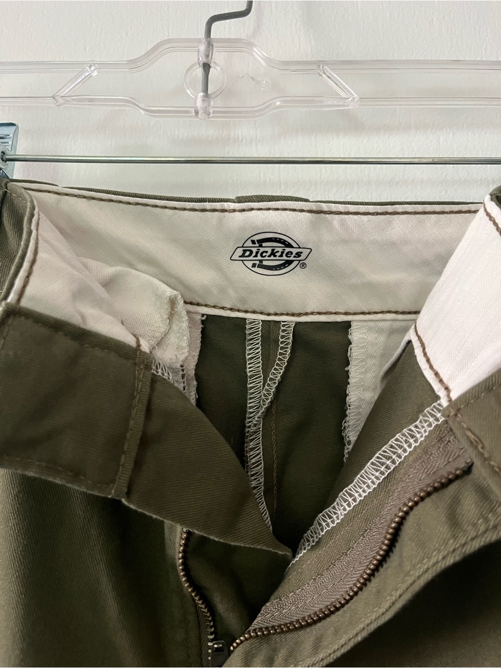 Dickies Olive Green Wide Leg Cropped Cargo Pants Women’s 6R High Rise Utility - Picture 2 of 6